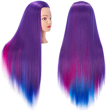 Hairingrid 26"-28" Mannequin Head Synthetic Fiber Hair Training Manikin by Hairingrid