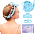 Heatless Curling Rod Headband, 60 Inch Extra Long, Blue by Flylipu