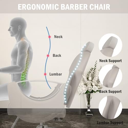 Reclining Salon Chair, Hydraulic Barber Styling Chair for Hair Stylist - Image 6