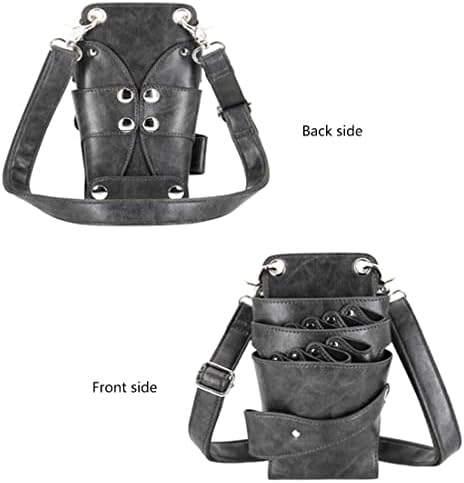 Scissors Bag- Soft Leather Salon Barber Hairdressing Scissor Shears Holster Hair Stylist Tools Bag with Waist Shoulder Belt - Image 6