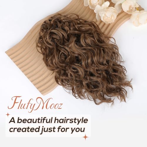 Flufymooz Ponytail Extension, 12" Short Claw Ponytail Extension Wavy Curly Jaw Clip in Pony tails Hair Extension Natural Synthetic Hairpiece for Women(Dirty Blonde) - Image 2
