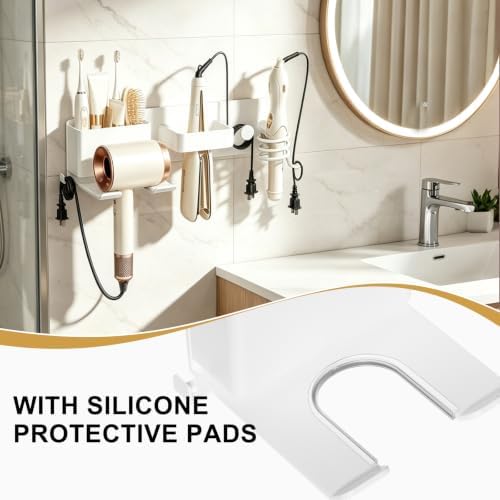 No-Drill Hair Dryer Holder Wall Mount for Bathroom - Image 3