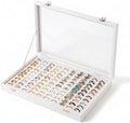 Frebeauty 100 Slots Ring Organizer Tray,Velvet Ring Box with Clear Lid by Frebeauty