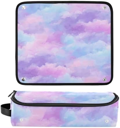 Hair Tools Travel Bag with Heat Resistant Mat Detachable 2-in-1 Curling Iron Travel Case Hot Tools Organizer for Straightener Flat Iron Pink Purple Blue Gradient - Image 3