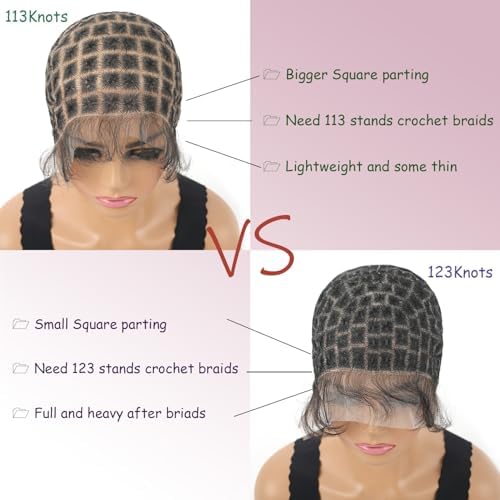 Braided Wigs Cap With Baby Hair Double Full Lace HD Wig Cap for Crochet Braids Wig Cap with Natural Knots Breathable Lace Wigs Caps for Making Wig Glueless Crochet Wig Caps (123knots) - Image 6