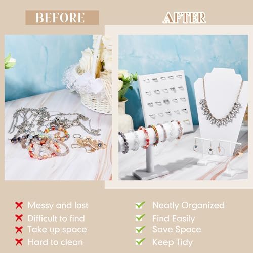 Henoyso 22 Pcs VelvetJewelry Display for Vendors Necklace Bust Holder - Image 5