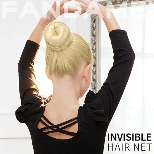 FANDAMEI 6 PCS Hair Bun Makers for Kids, 10 Invisible Bun Nets for Ballet Girls, 3PCS Extra Small 3PCS Small Donut Buns for Hair Kids, Bun Makers Hair Nets for Buns with 5 Elastics 20 Pins (Gold) - Image 5