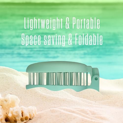Mini Detangler Travel Hair Brush with Mirror, Makaron Hair Brushes for Women, Men and Kids, Unique 3D Flexible Design for All Hair Types, Styling Accessory, Travel Essentials for Women (MINT) - Image 6