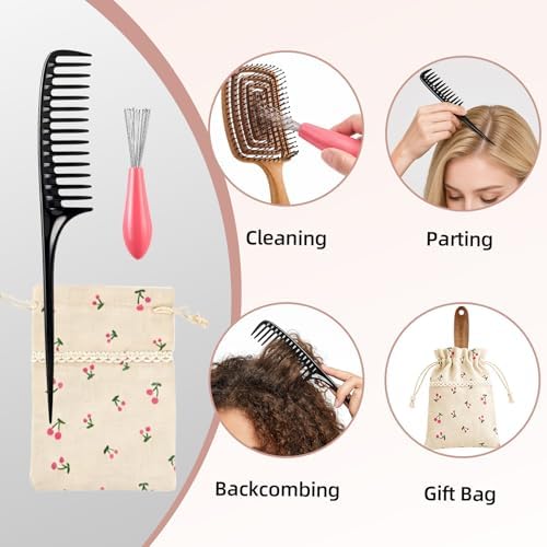 Hair Brush Detangler - Curved Vented Detangling Hair Brush for Women Men, Paddle Brush for Curly Straight Hair, Wet and Dry Styling, Faster Blow Drying - Image 7