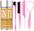 6Pcs Hair Wax Stick Set for Flyaways, Topsy Tail Hair Tools for Women, Teen Girls & Kids, Slick Back Hair Brush, Bun Accessories, Non-greasy Styling Tools Slick Stick, 2.7 Oz by SamnyteSNTE