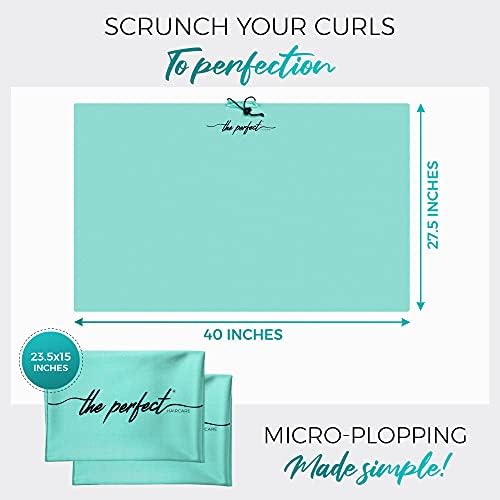 THE PERFECT HAIRCARE Microfiber Hair Plopping Towel Set – Super Absorbent Anti-Frizz Hair Drying Wrap + 2 Curl Scrunching Towels – Fast Drying, Lightweight Wrap for Women, Girls & All Hair Types - Image 3