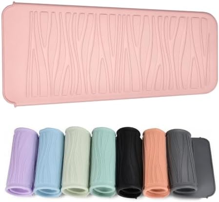 Silicone Heat Resistant Travel Pouch for Hair Straighteners, Crimping Irons, Curling Wands, Flat Irons, and Styling Tools (1 Pack, Pink) by EIOKIT