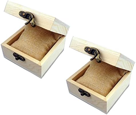 2Pcs/PACK Unfinished Wood Box Gift Wooden Box for your Gift Jewelry Watch (Wooden Box-2PCS/PACK) by LONMAIX