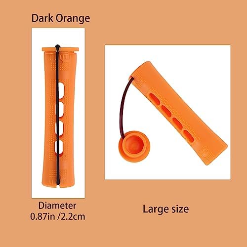 Perm Rods Large Hair Rollers for Natural Long Short Hair Styling Tool Hair Curlers Dark Orange Color - Image 2