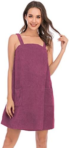 Veseacky Women Bath Wrap Towel for Womens Shower with Pocket Adjustable Spa Robe & Facial Headband - Image 4