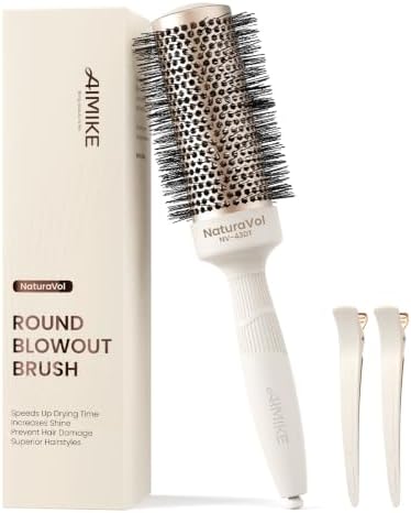 AIMIKE NaturaVol Round Brush for Blow Out, 1.7" Medium Brush for Fine Hair by AIMIKE