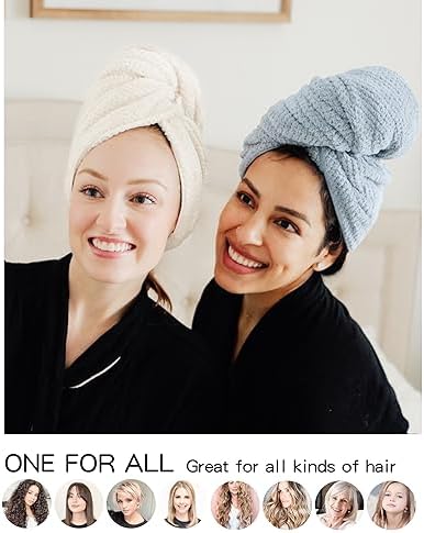 ROLSHOL 2-Pack Large Microfiber Hair Towel Wraps for Women, 27 × 39 in - Image 6