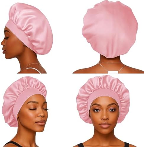 Satin Bonnet – Sleep Bonnet for Women and Men Curly Hair, Braids, and Natural Hairstyles (1pck) - Image 5