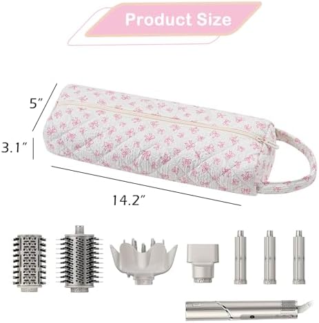 RSRSLEII Quilted Hair Tools Travel Bag with Bow Pattern, Portable&Foldable - Image 3
