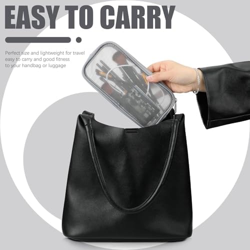 Weewooday 4Pcs Mesh Makeup Bag, Gray, Small, Large, Medium, Classic - Image 5