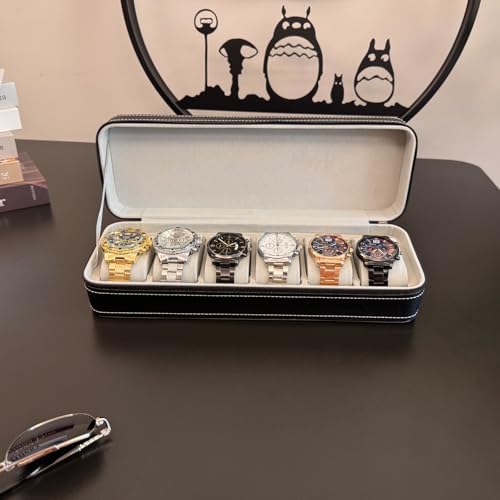 Travel Watch Case 6 Slots Watches Box Storage Holder for Men Women - Image 6