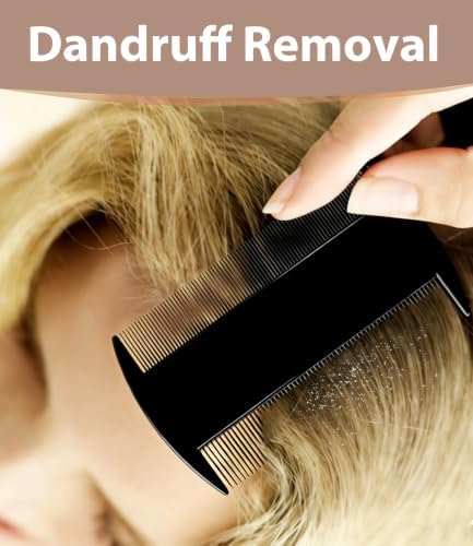 Dandruff Comb Removal Steel Fine Tooth Scalp Detox Hair Care Tool 3PC - Image 4