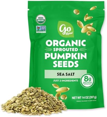 Go Raw Organic Sprouted Pumpkin Seeds - Sea Salted Pepita Snack by GoRaw