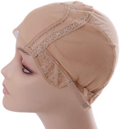 YANTAISIYU 4X4 Inch U Part Swiss Lace Wig Cap for Making Wigs with Adjustable Straps on the Back Glueless Hairnets (Blonde XL) - Image 5