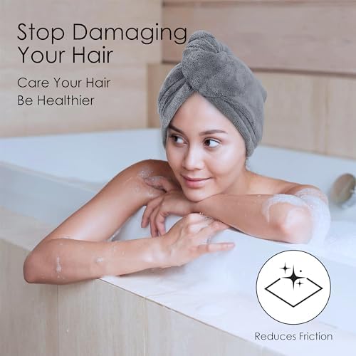 TENSTARS Microfiber Hair Towel Wrap for Women All Hair Types, 320GSM Thick - Image 2