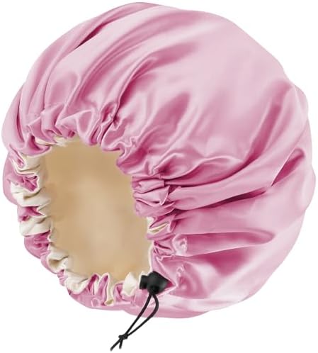 Edoneery Satin Bonnet for Sleeping Women, Double Layer Adjustable Sleep Cap by Edoneery
