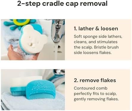 oogiebear Cradle Cap Brush Kit for Babies, 3 Piece Gentle Scalp Care Set - Image 6