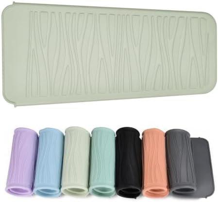 Silicone Heat Resistant Mat, Protects Surfaces from Heat Damage, Provides Slip Resistance, and Offers Multipurpose Storage for Hot Hair Styling Tools (1 Pack, Beige) by EIOKIT