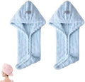 Ultra Absorbent Fast-Drying Hair Turban, Thickened Coral Fleece (Blue-2PCS) by Unknown