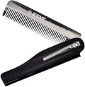 Kent 20T Black Graphite Handmade Folding Pocket Comb for Men, Fine Tooth Hair Comb Straightener for Everyday Grooming Styling Hair, Beard or Mustache, Use Dry or with Balms, Saw Cut, Made in England by KENT