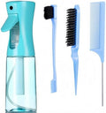Hair Brush Set with Continuous Spray Bottle，Slick Back Hair Brush Back Brushing, Combing, Slicking Hair (Blue) by Unknown