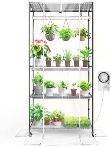 Barrina CX3Z Indoor Greenhouse with Grow Light 4-Tier 108W 35.4x13.8x70.9IN by Barrina