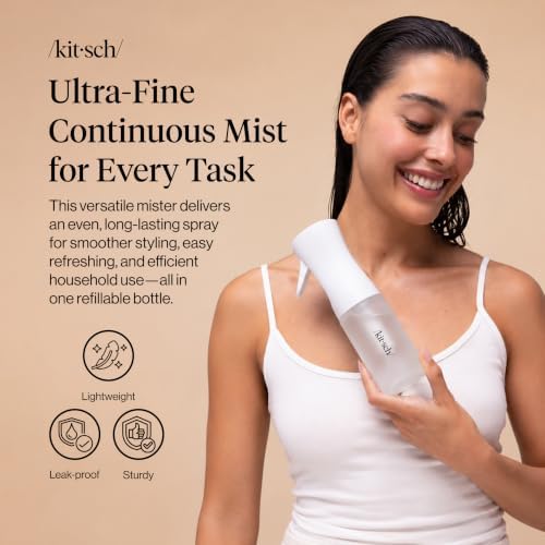 Kitsch Large Continuous Spray Bottle for Hair – White, 180ml - Image 2