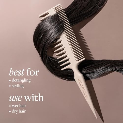 EcoTools Double-Sided Hair Comb, Wide Tooth Comb for Curls, 1 Count - Image 3