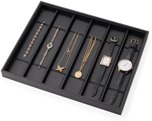 6 Slot Watch Tray, Watch Organizer for Drawer & Dresser Black - Image 4
