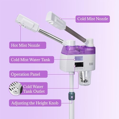 Professional 2 in 1 Facial Steamer, Esthetician Steamer with Hot & Cold Mist, Face Steamer for Facial Deep Cleaning, Facial Steamer for Home Beauty Salon Spa - Image 7