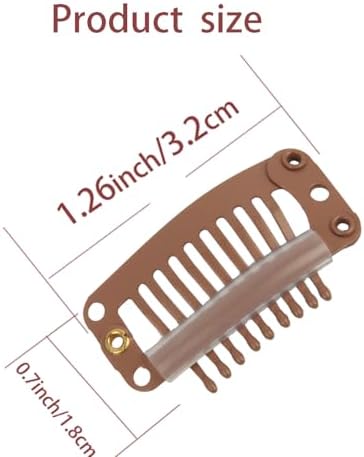 20 Pieces Hair Extension Clips, Light Brown Wig Clip with Needle and Thread - Image 2