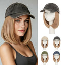 Rich Choices Hat Wigs for Women,Dark Gray Baseball Cap with Hair Extensions for Women,Short Bob Hairstyle Caps with Synthetic Hair Attached Adjustable Baseball Cap Wig 6 Inch Light Blonde Hair by RichChoices