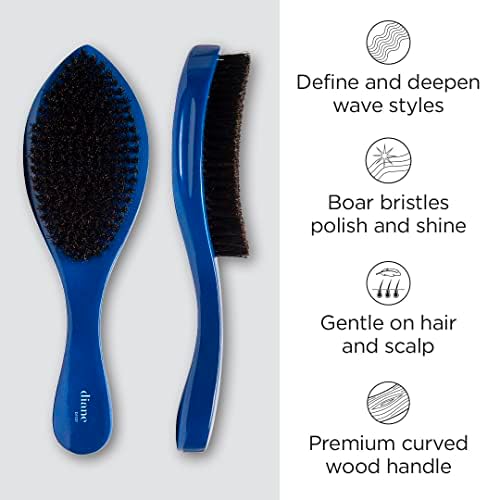 Diane Prestige 100% Medium Boar Bristle Curved Oval Wave Brush, D1727 - Image 2