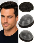 0.08mm Thin Skin Toupee Hair for Men, #1B Natural Black by TOPUNIQUE