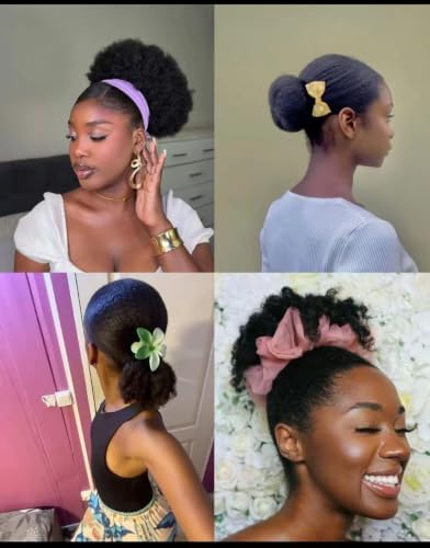 Afro Puff Bun 8Inch 4B/4C Kinky Curly Natural Hairstyle For Black Women - Image 4