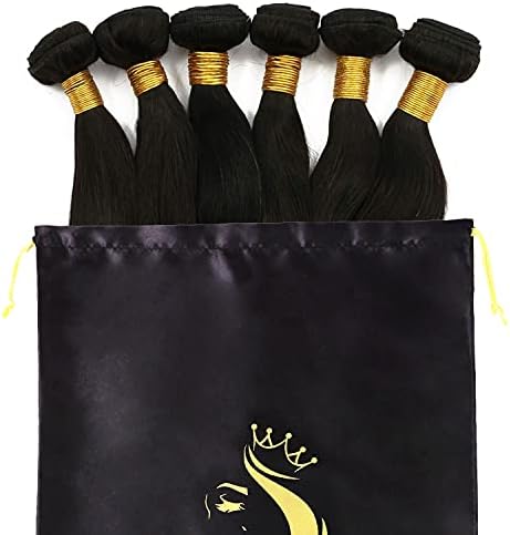 2PCS Satin Storage Pouches for Multiple Hair Pieces Soft Silky Drawstring Organizers for Extensions, Bundles, Styling Tools, Business Gift Containers (Black) - Image 4