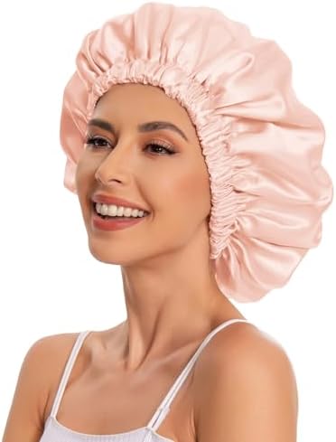 Edoneery Satin Bonnet for Sleeping Women, Double Layer Curly Hair Cap - Image 4