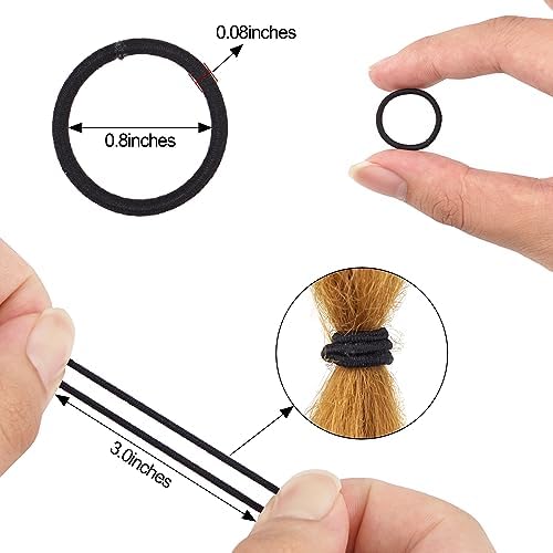 CÉLLOT 360PCS Black Elastic Hair Ties,2cm in Diameter No Crease Finger Rubber Hair Elastics,Small Thin Hair Ponytail Holders Hair Accessories for Women Girls Toddlers Kids - Image 2