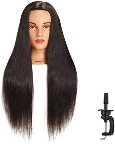 Hairingrid 26"-28" Mannequin Head Synthetic Fiber Hair Training Manikin by Hairingrid