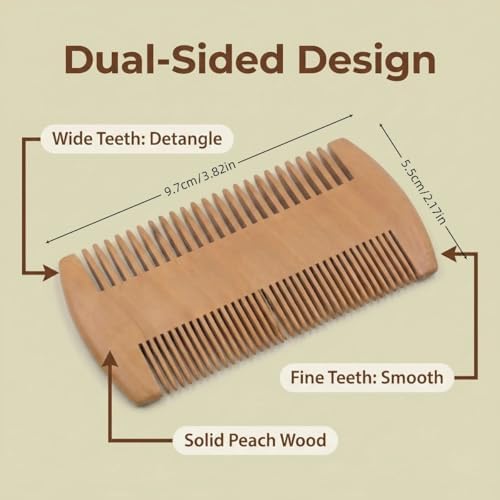 Boar Bristle Beard Brush & Dual‑Side Walnut Comb Set – 100% Pure Boar Hair & Hardwood Handle – Ideal for Men’s Beard, Hair & Wave Styling, Smooth, Detangle, Shave Pre‑Prep, Travel Friendly - Image 4